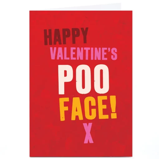 Personalised Brainbox Candy Valentine's Day Card - Poo Face x