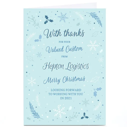 Personalised Business Christmas Card - With Thanks
