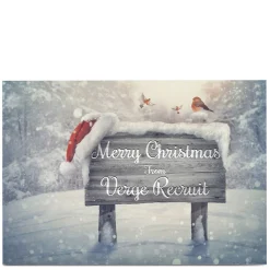 Personalised Business Christmas Card - Snowy Sign
