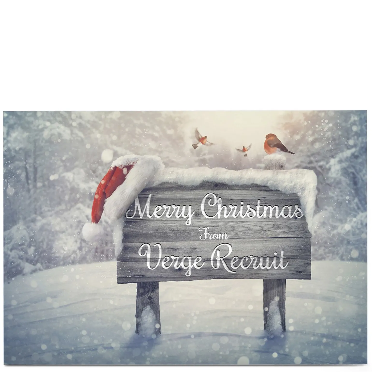 Personalised Business Christmas Card - Snowy Sign
