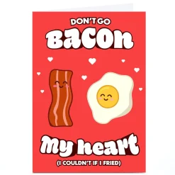 Personalised Calum Marrows Valentine's Day Card - Bacon my Heart