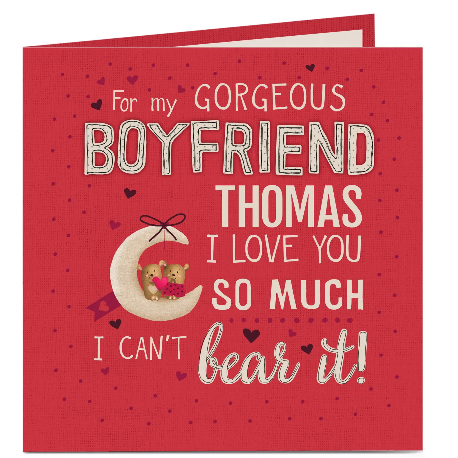 Personalised Card - I Can't Bear It