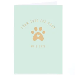 Personalised Card - Loveheart Paw Print, From Your Fur Baby