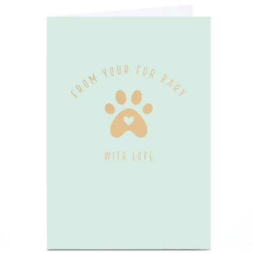 Personalised Card - Loveheart Paw Print, From Your Fur Baby