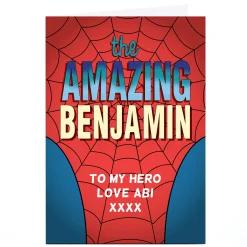 Personalised Card - Webbed Superhero Suit