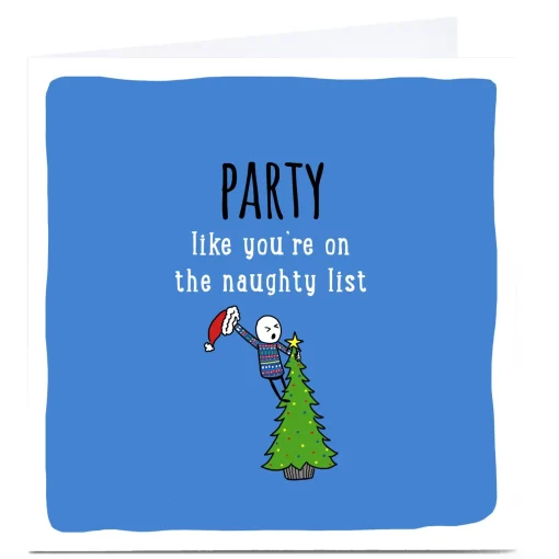 Personalised Cheeky Christmas Card - On The Naughty List