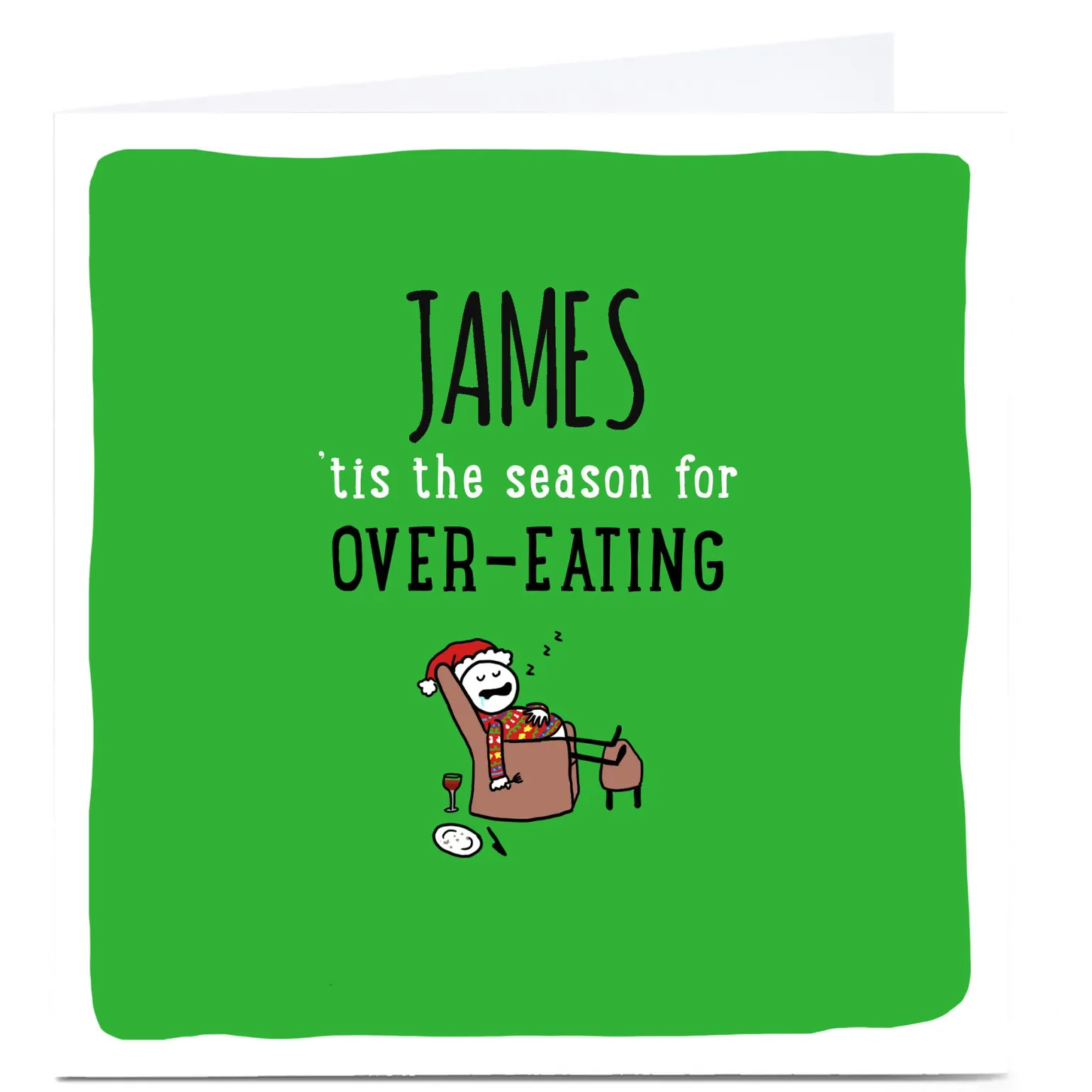 Personalised Cheeky Christmas Card - Over-Eating Season