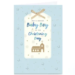 Personalised Christening Card - For a Special Baby Boy