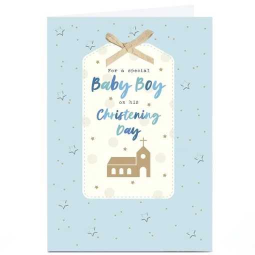 Personalised Christening Card - For a Special Baby Boy