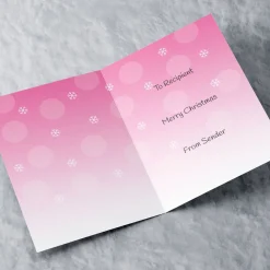 Personalised Christmas Card - Pink Snowman