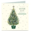 Personalised Christmas Card - Green Tree, Sister