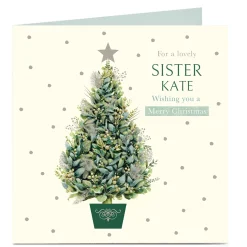 Personalised Christmas Card - Green Tree, Sister