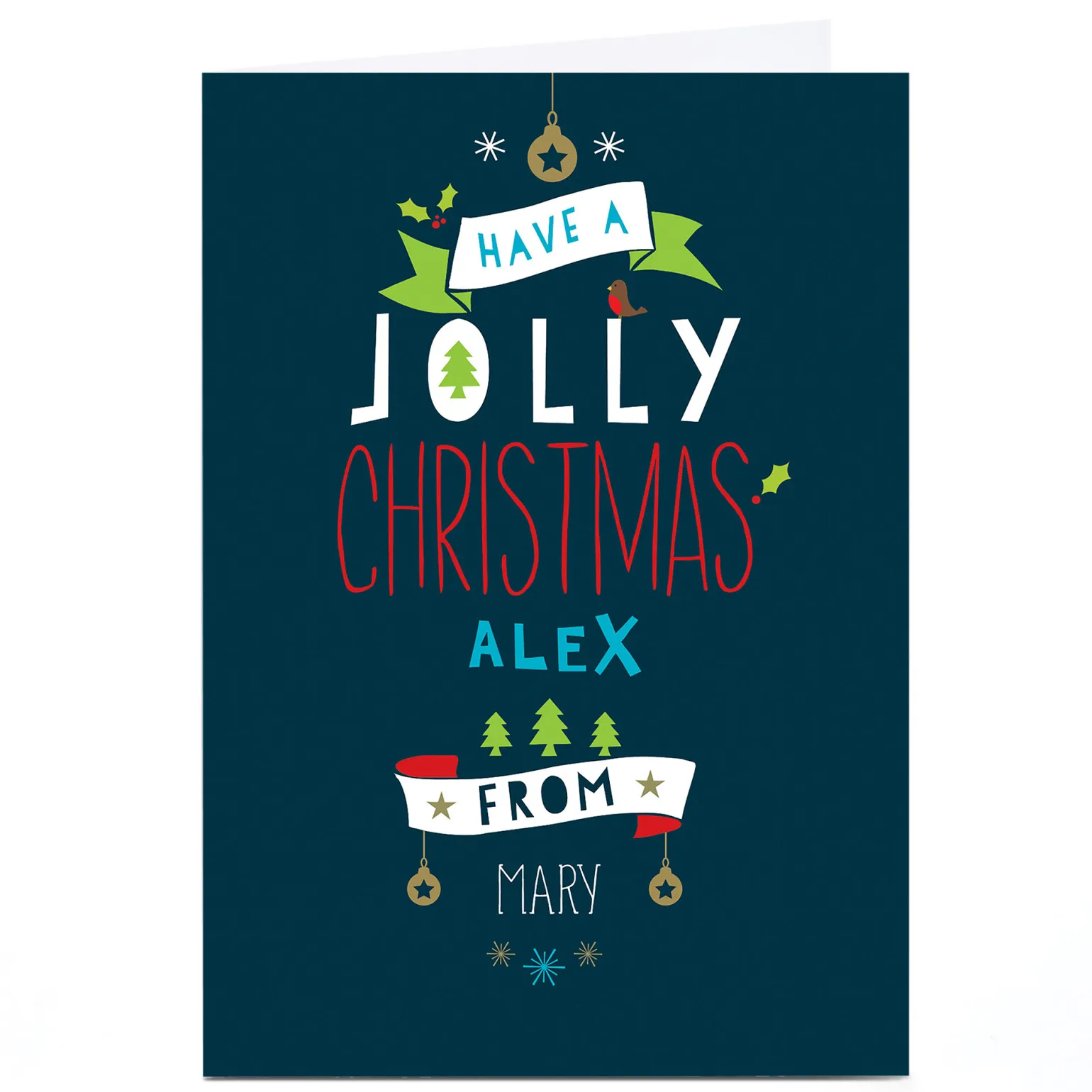 Personalised Christmas Card - Jolly Christmas