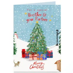 Personalised Christmas Card - For a Special Brother and Your Partner