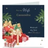 Personalised Christmas Card - Presents in The Snow, Wife