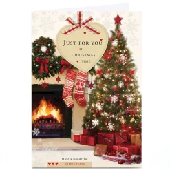 Personalised Christmas Card - Festive Fireplace, Just For You