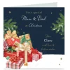 Personalised Christmas Card - Presents in The Snow, Mum & Dad