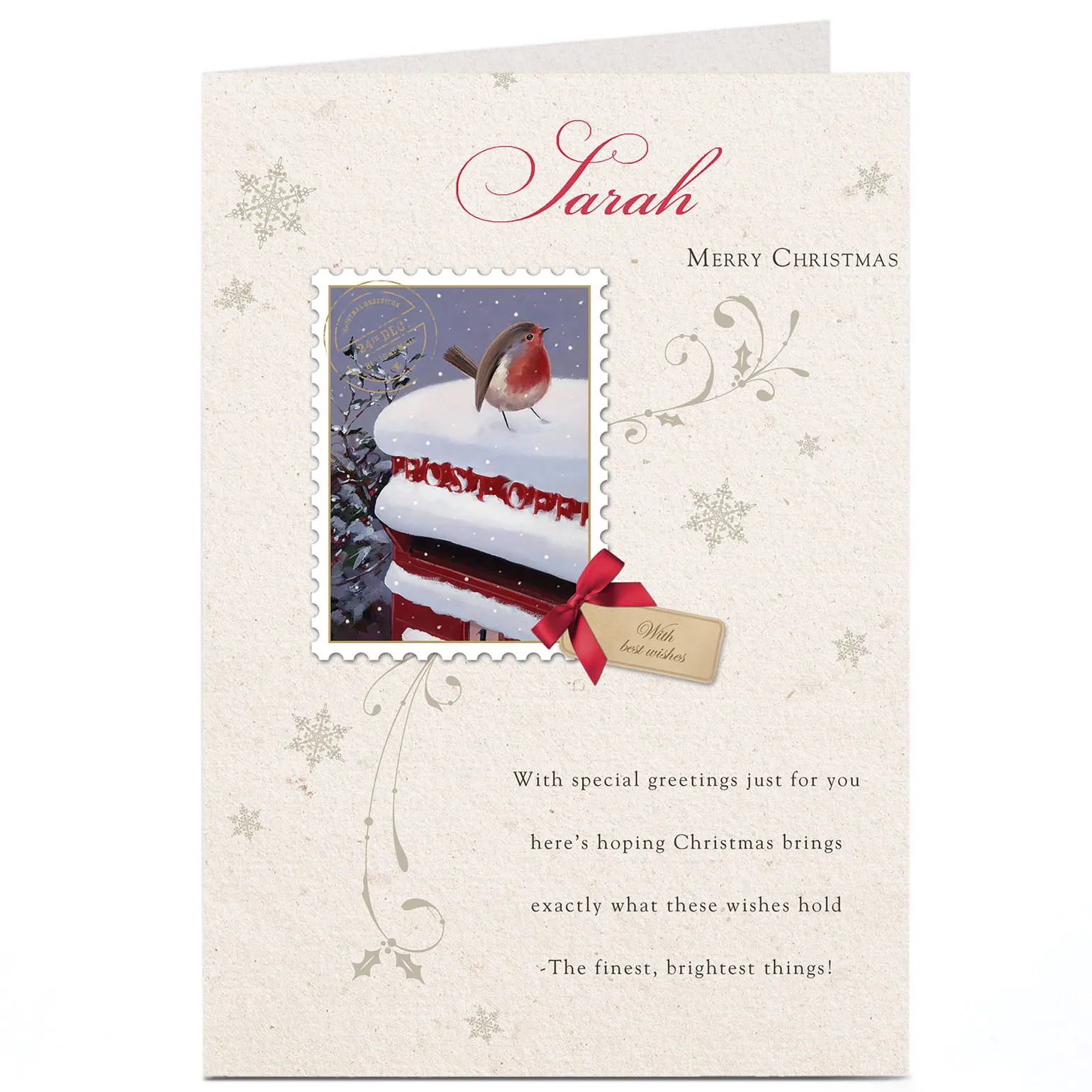 Personalised Christmas Card - Little Robin