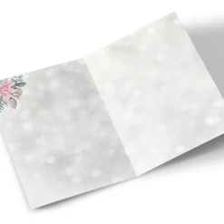 Personalised Christmas Card - Wonderful Wife, Grey, Pink Flowers