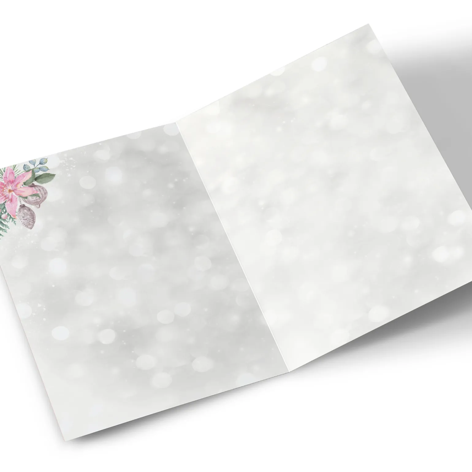 Personalised Christmas Card - Wonderful Wife, Grey, Pink Flowers