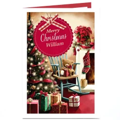 Personalised Christmas Card - Presents Under Tree
