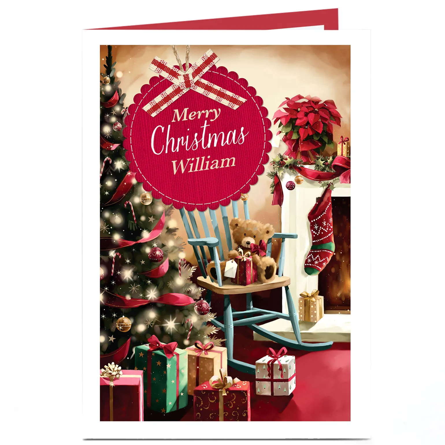 Personalised Christmas Card - Presents Under Tree
