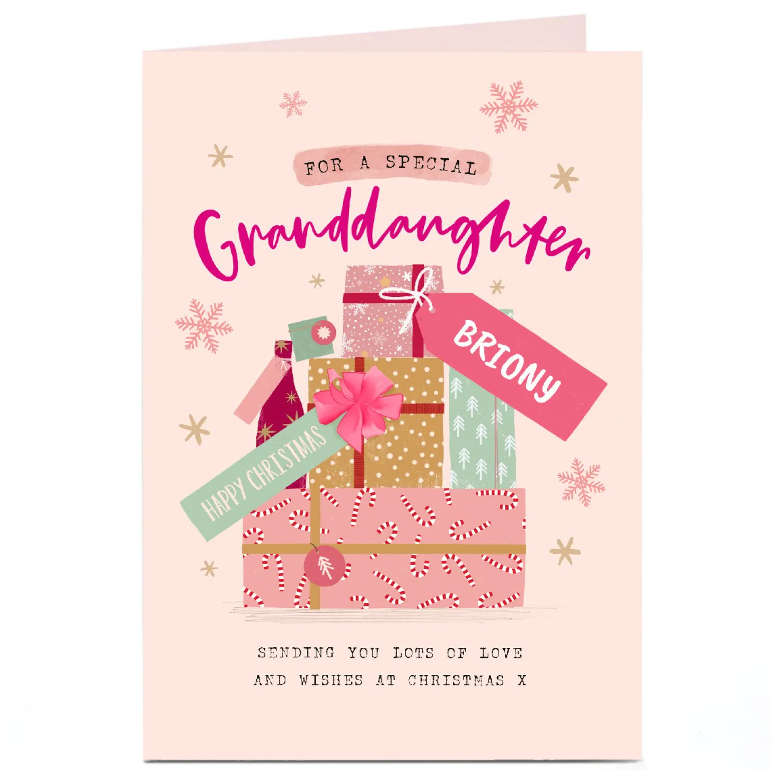 Personalised Christmas Card - For a Special Granddaughter