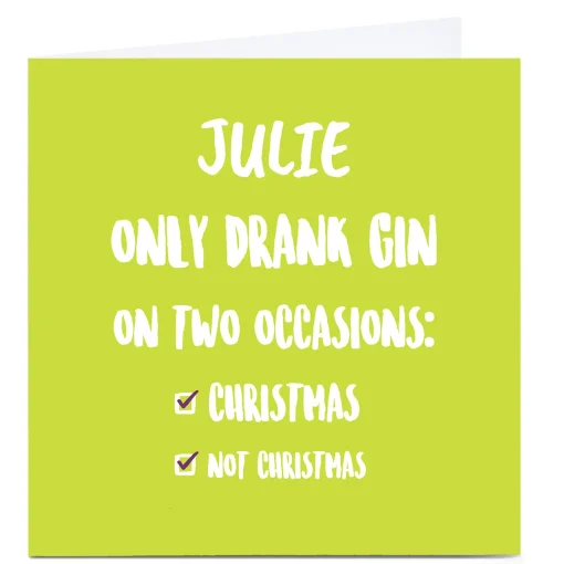 Personalised Christmas Card - Gin Drinker