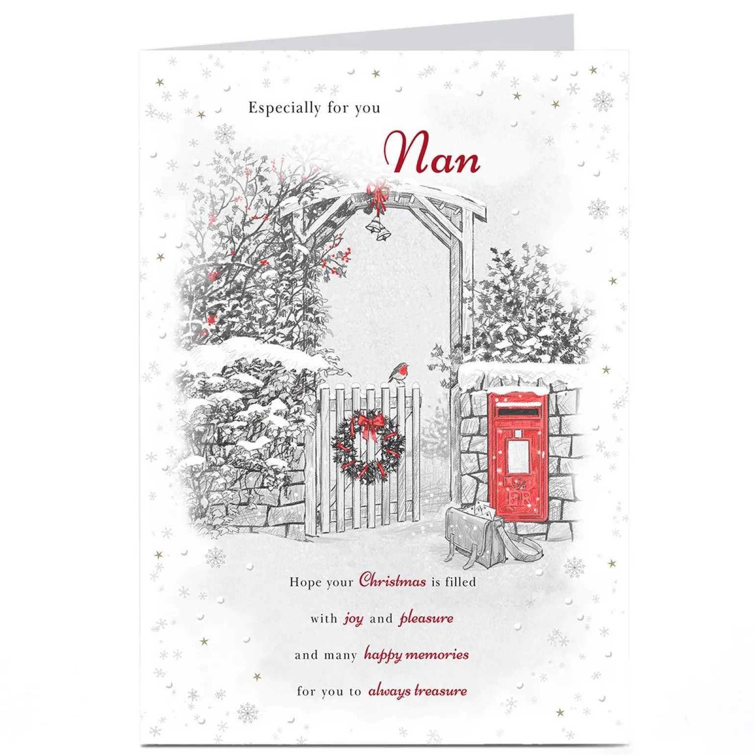 Personalised Christmas Card - Garden Gate, Nan