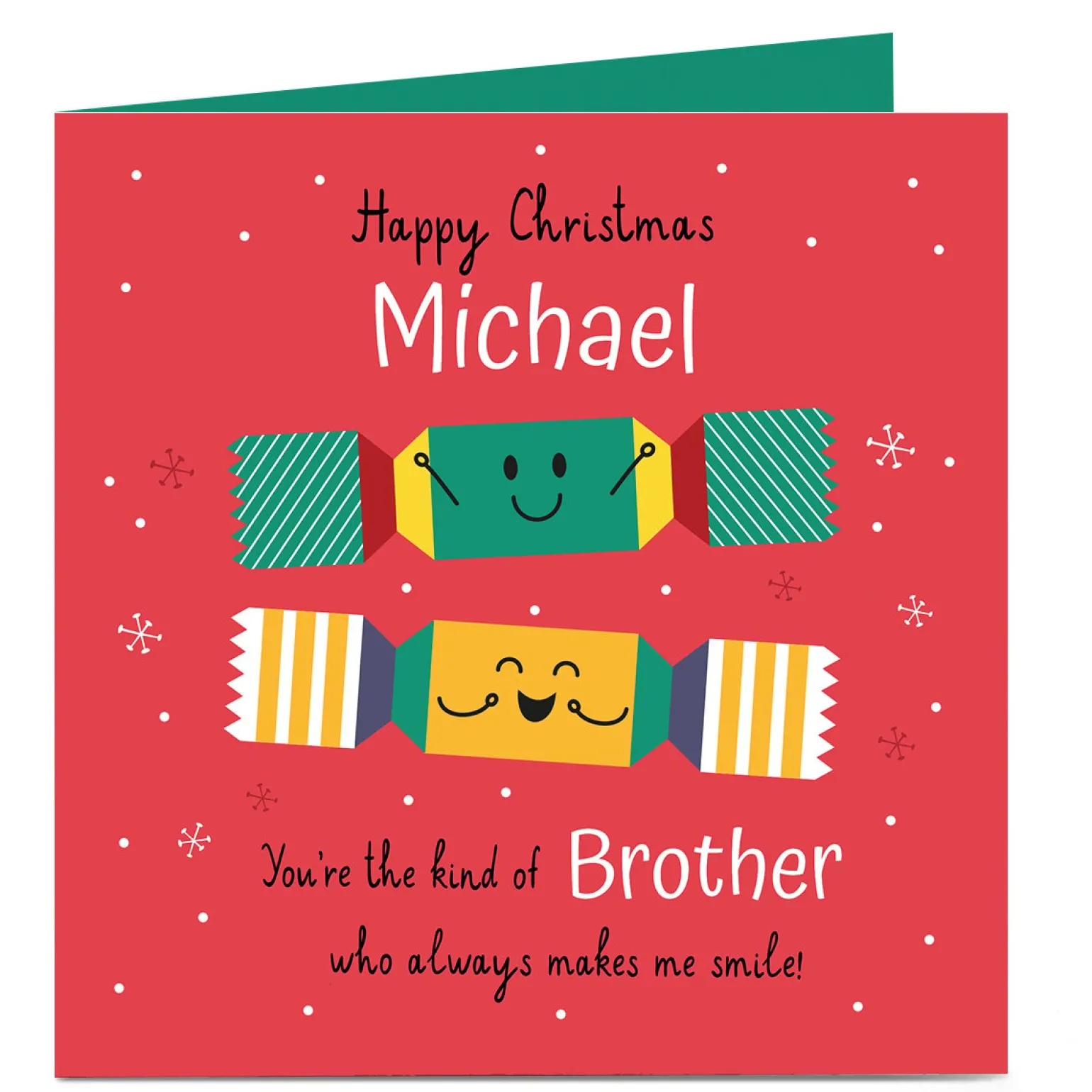 Personalised Christmas Card - Christmas Crackers, Brother