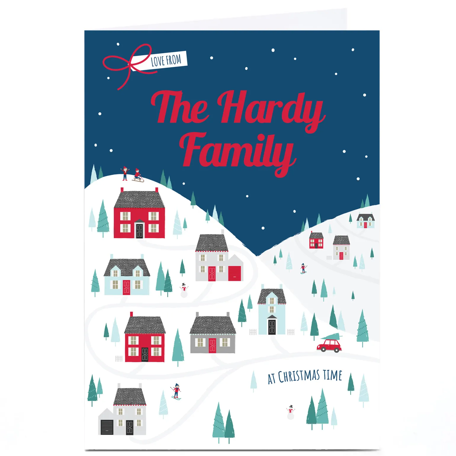 Personalised Christmas Card - Love From 'Family Name