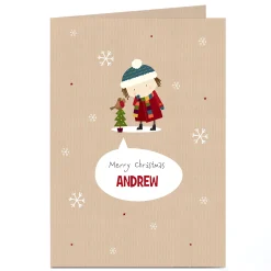 Personalised Christmas Card - Rocking Robin