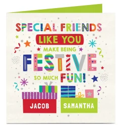 Personalised Christmas Card - Special Friends So Much Fun