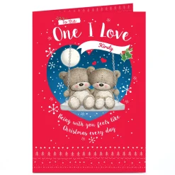 Personalised Christmas Card - Hugs Bear, To The One I Love