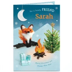 Personalised Christmas Card - Friendly Fox
