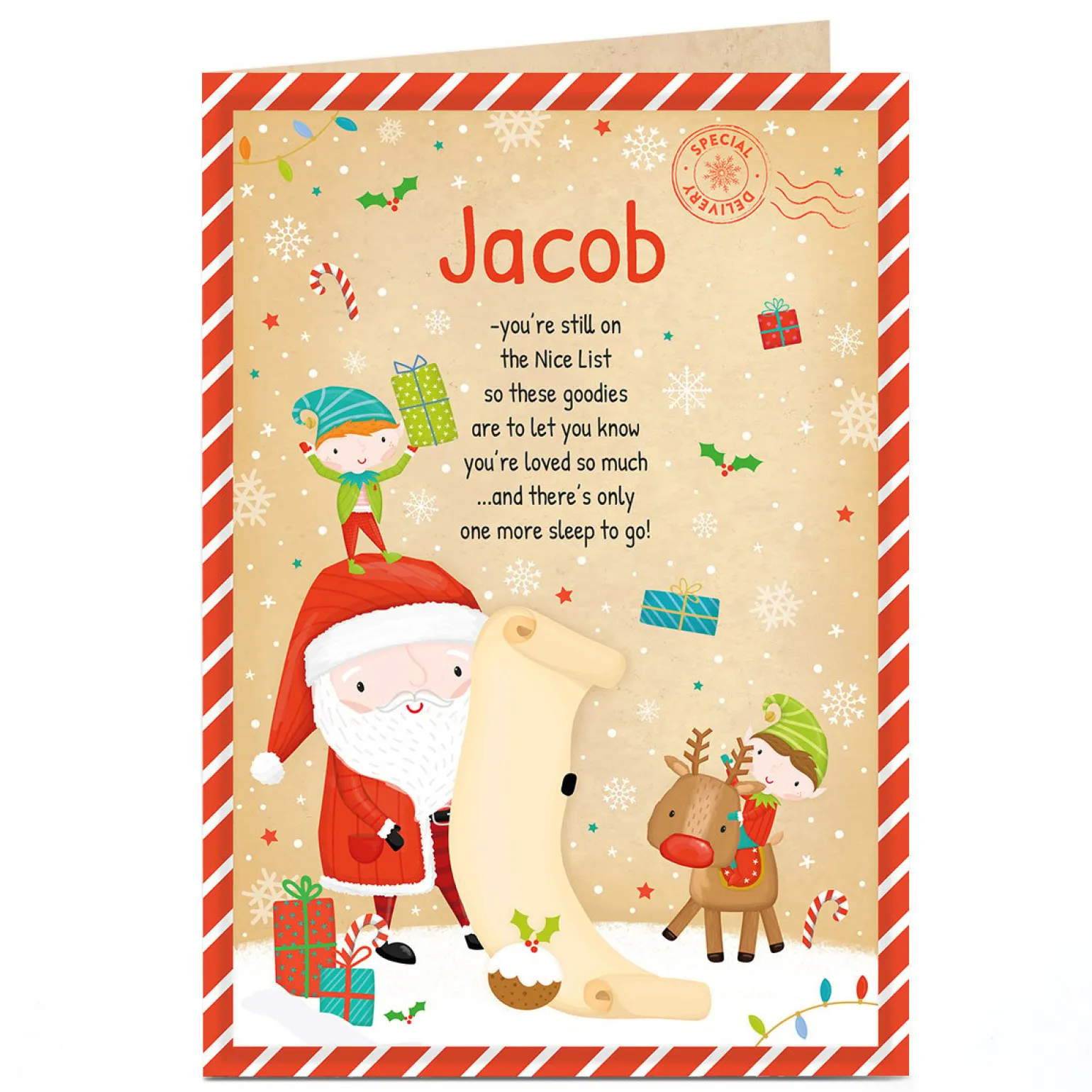 Personalised Christmas Card - Message From Santa