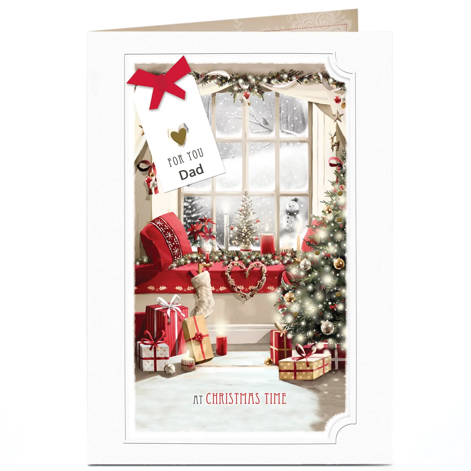 Personalised Christmas Card - Festive Window Dad