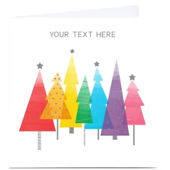 Personalised Christmas Card - Rainbow Trees