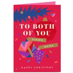 Personalised Christmas Card - Geometric Baubles
