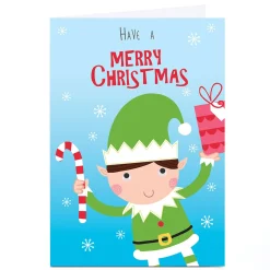 Personalised Christmas Card - Have A Merry Christmas Elf