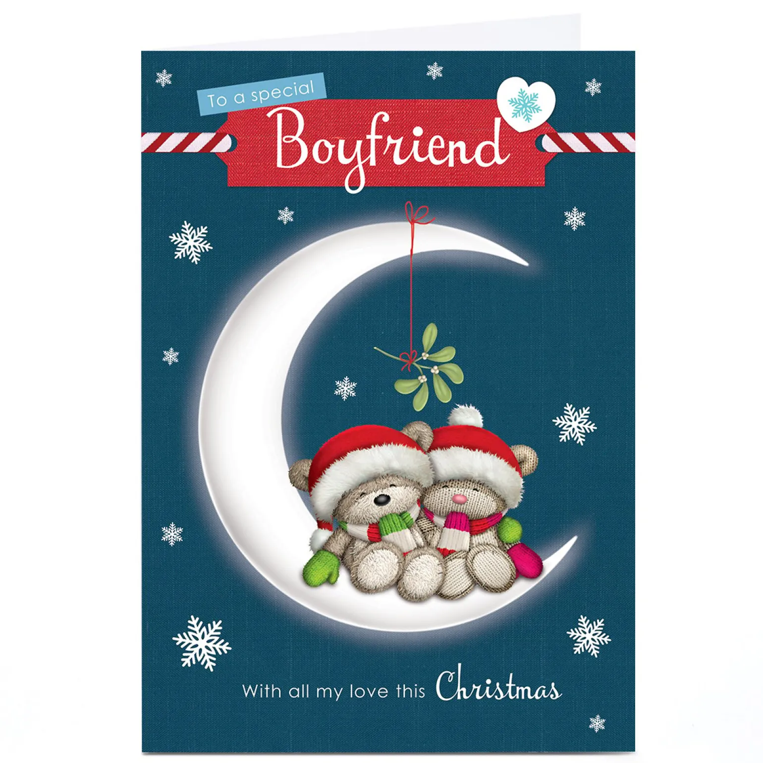 Personalised Christmas Card - HUGS - Boyfriend