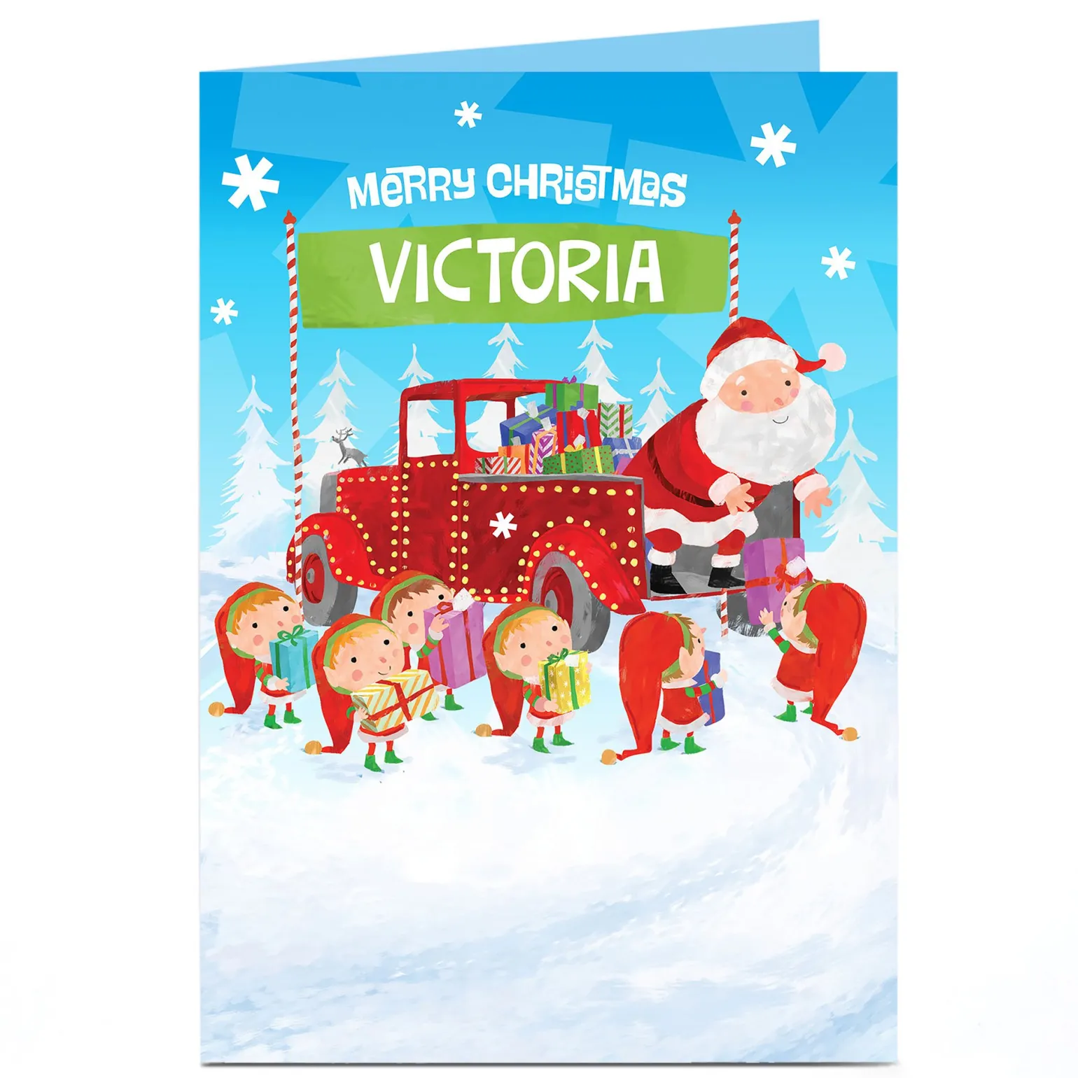 Personalised Christmas Card - Loading The Presents