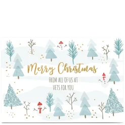 Personalised Christmas Card - Winter Trees And Snow Men