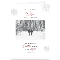 Personalised Christmas Card - Winter Woodland Walk, Wife