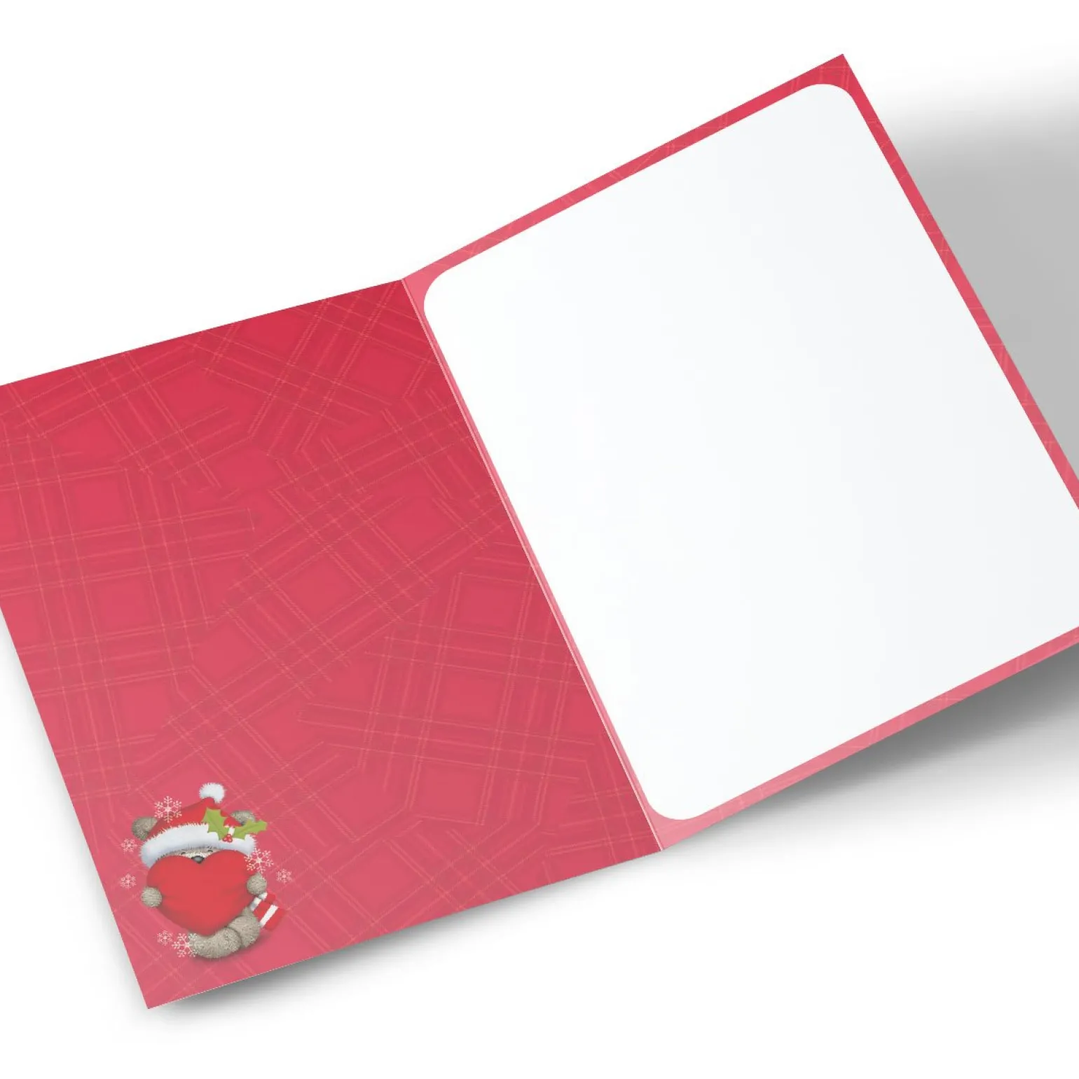 Personalised Christmas Card - Hugs Bear in Santa Hat