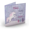 Personalised Christmas Card - Magical Unicorn, Niece