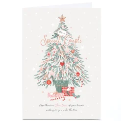 Personalised Christmas Card - Pretty Tree, Special Couple