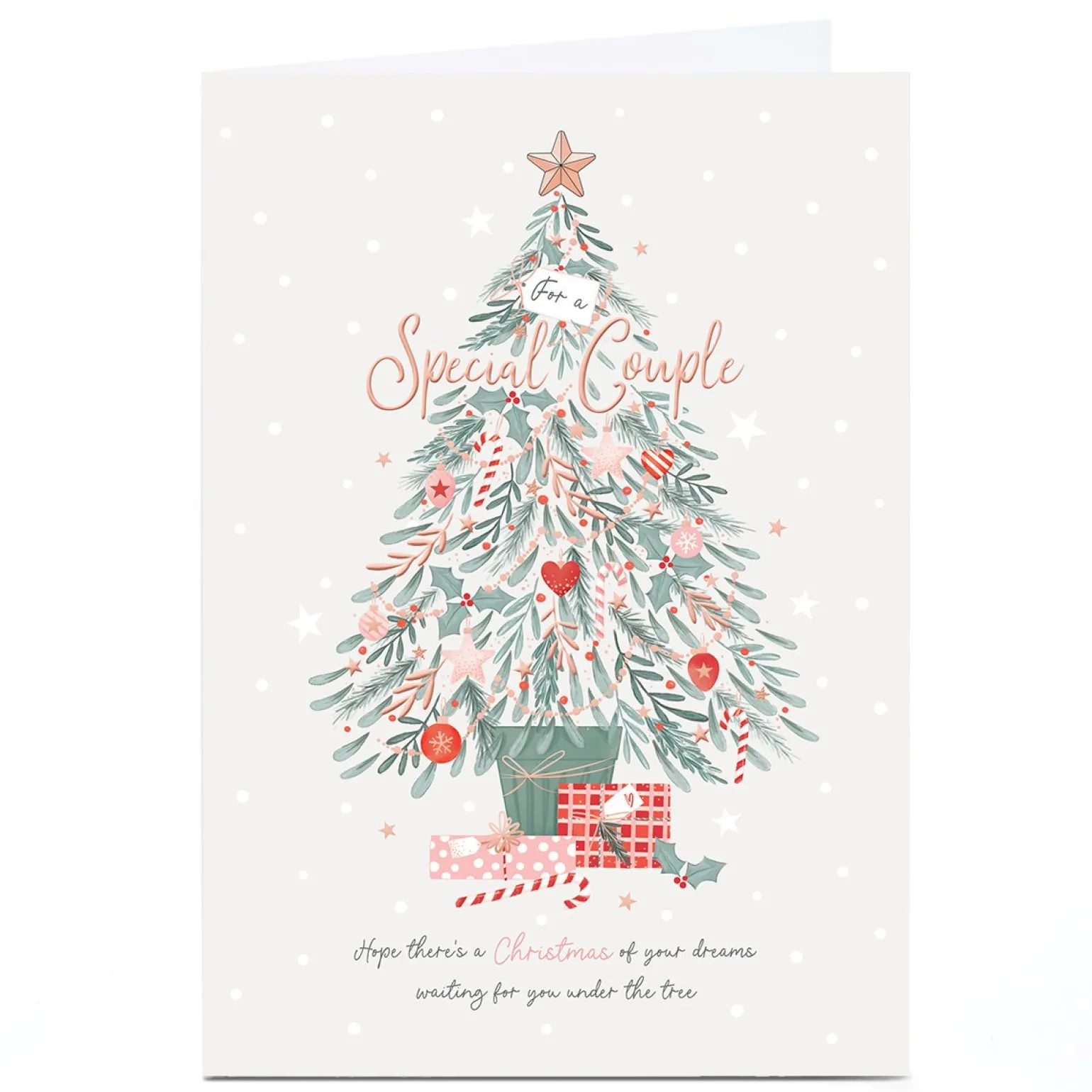 Personalised Christmas Card - Pretty Tree, Special Couple