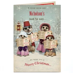 Personalised Christmas Card - Meerkat Carol Singers