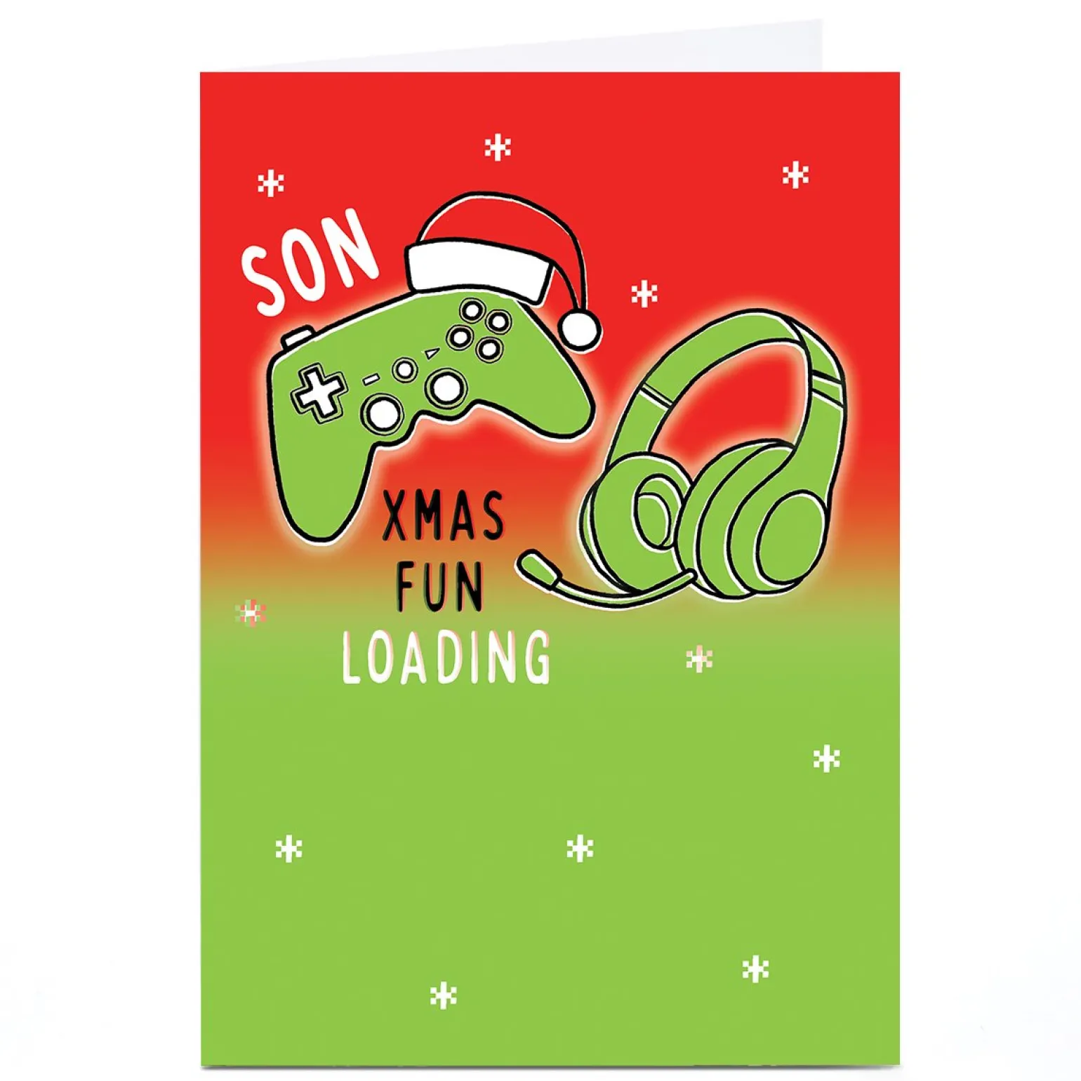 Personalised Christmas Card - Gamer Xmas Fun Loading, Son